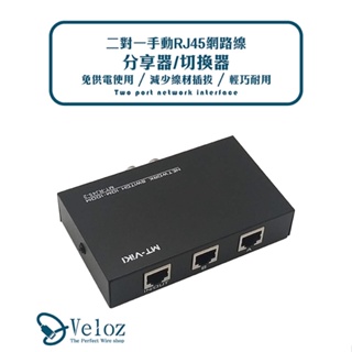 【Veloz】二對一手動RJ45網路線分享器 切換器(Velo-26)