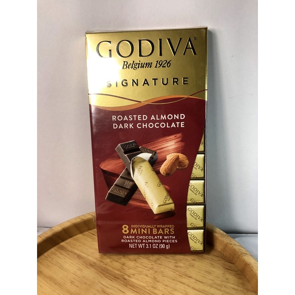 GODIVA 醇享系列巧克力磚- 杏仁黑巧克力磚90g