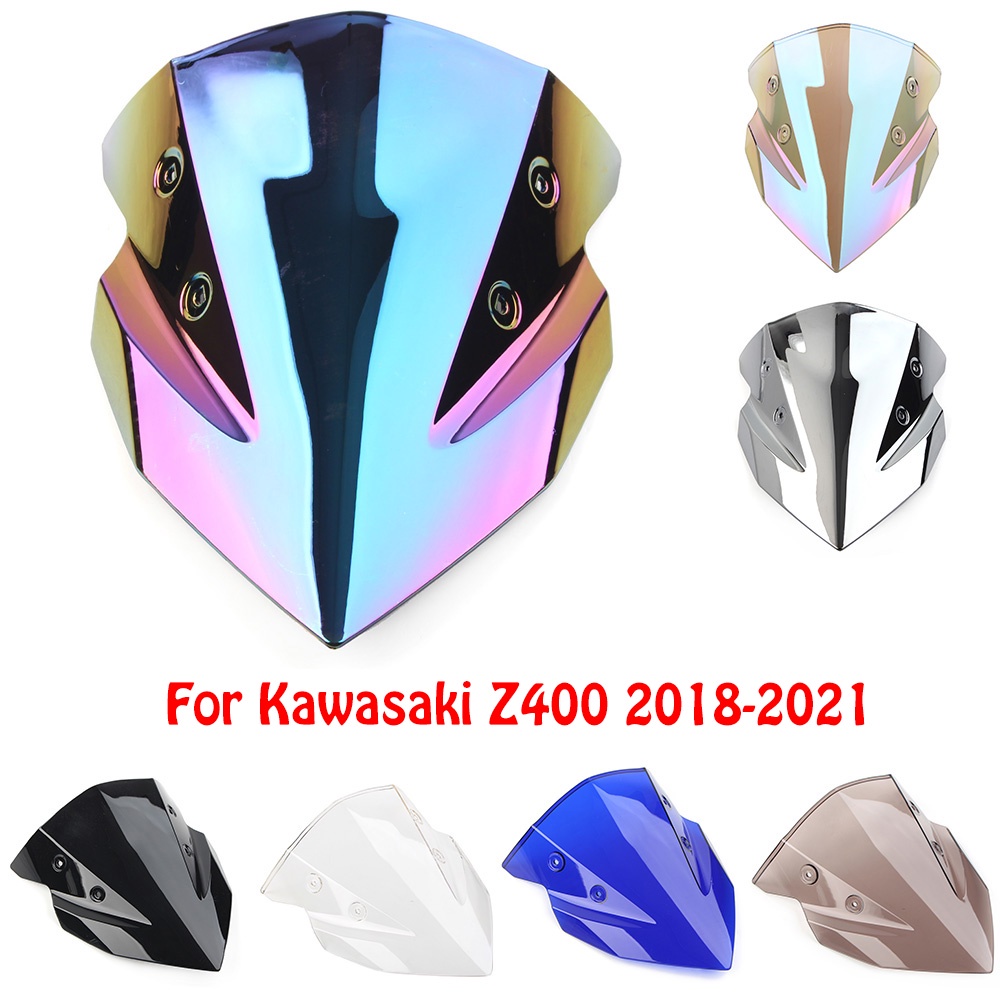 擋風玻璃適用於川崎忍者 Z400 Z 400 2018 2019 2020 2021 2022 雙氣泡擋風玻璃摩托車配件