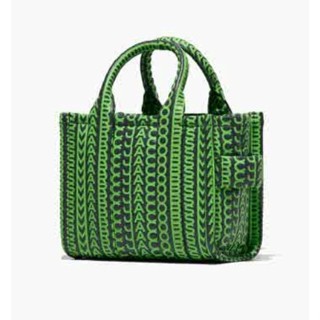 MARC JACOBS nano tote MJ綠黑迷你圖騰小羊皮 超輕 水桶包 側揹包肩揹包托特包 9.9成新