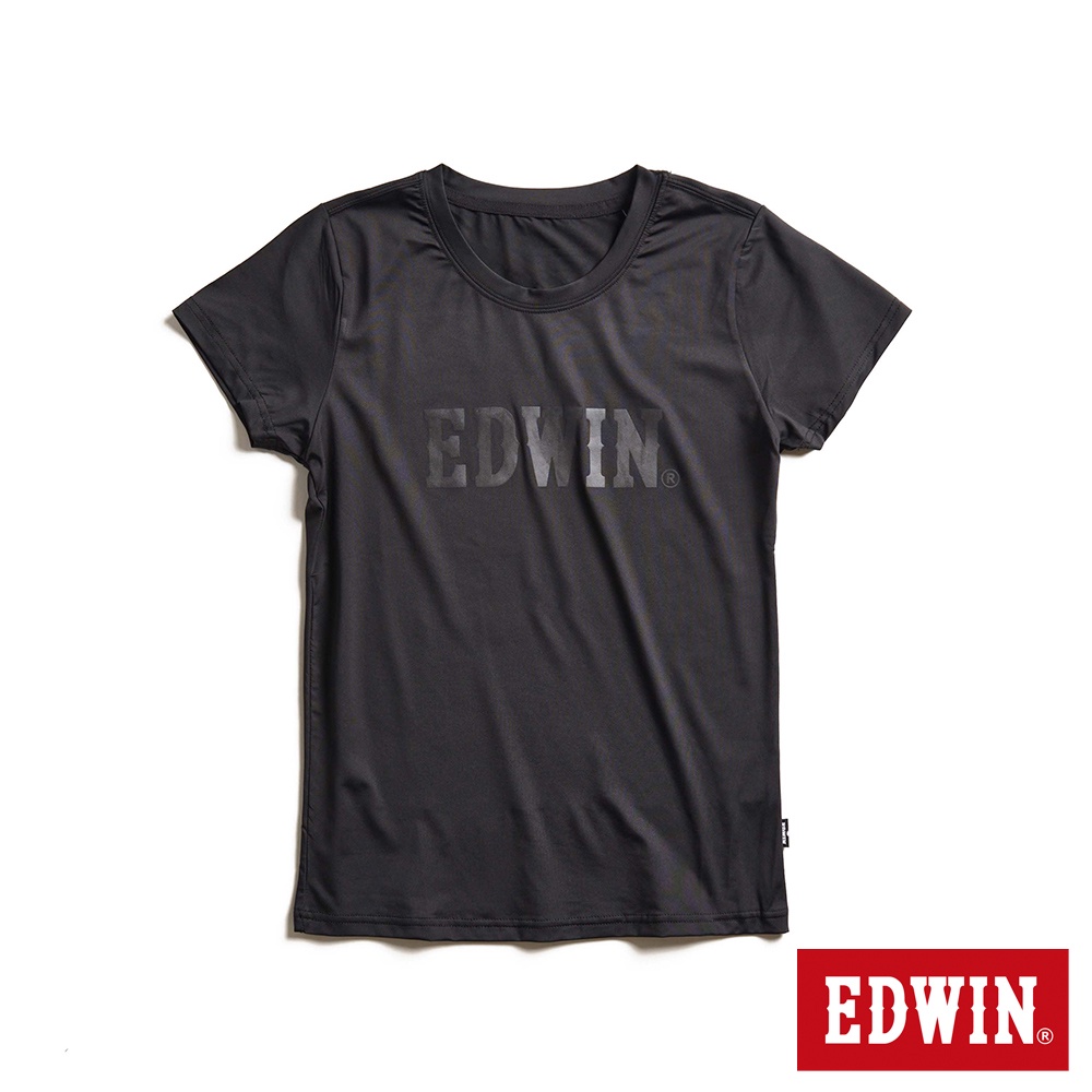 EDWIN 涼感系列 圓領短袖T恤(黑色)-女款