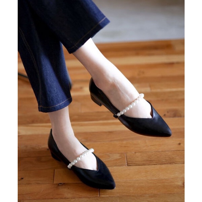 [預購]🇯🇵日本專櫃鞋款 珍珠繫帶 瑪莉珍尖頭鞋