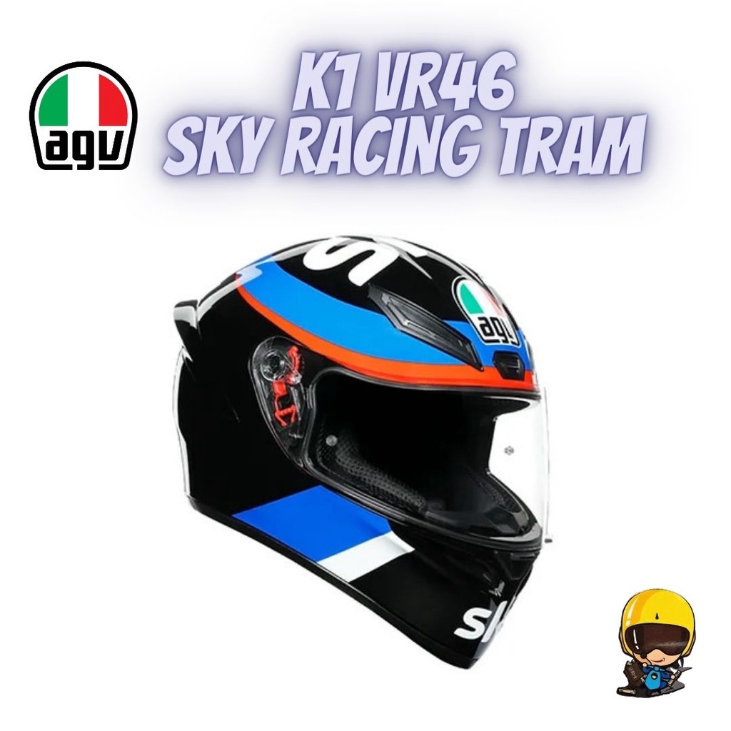 〖送報生安全帽〗K1 VR46 Sky Racing Tram 天空車隊｜全罩式｜義大利｜ECE 安規 透氣｜刷卡 分期