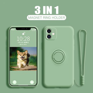 Iphone 7 8 6 6S Plus 8 + 7 + 7P 8P 6S Plus 軟液體矽普通蓋的戒指架手帶手機殼