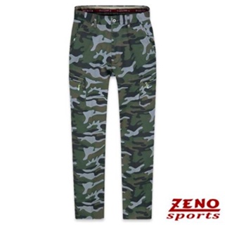 ZENO傑諾-保暖刷毛彈性迷彩休閒褲-灰綠 30-42