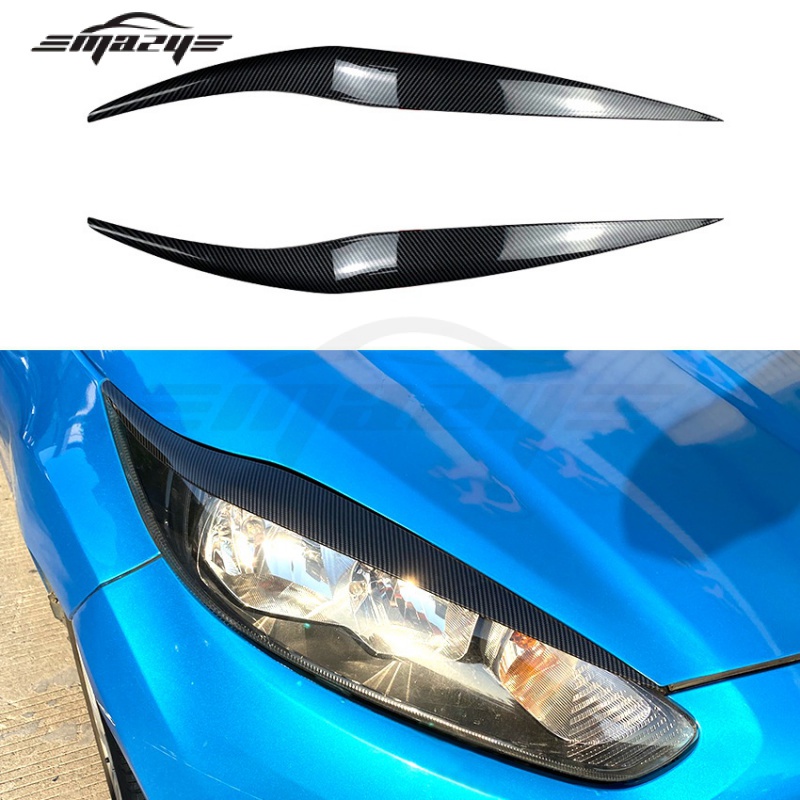 適用福特嘉年華Fiesta Fiesta MK6.5 2013-2017前大燈燈眉外飾車貼改裝