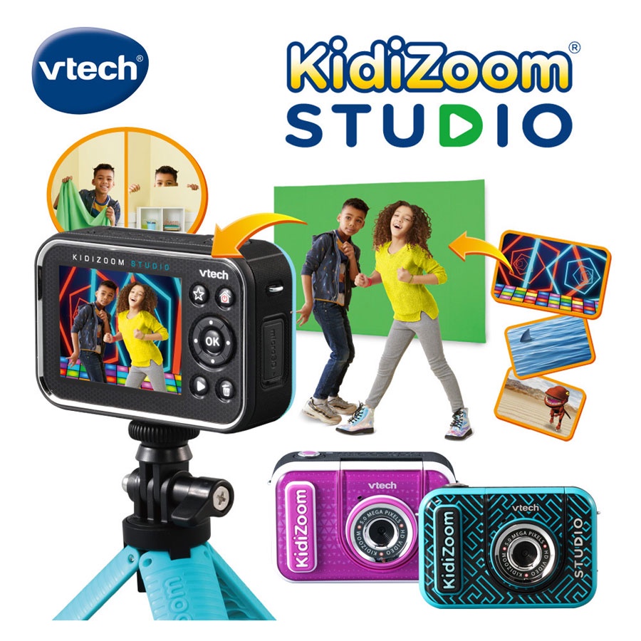 (5歲以上適用) 英國【Vtech】多功能兒童數位相機STUDIO (酷炫藍 / 亮麗紫)