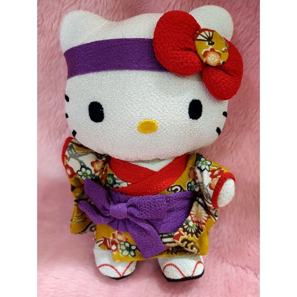 Hellokitty和服公仔姜黃色和服全新NG有縫線掉線