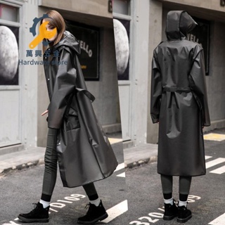 時尚EVA韓版潮腰帶款雨衣男女透明成人長款戶外徒步旅行防水風衣 /雨衣/雨傘/車載雨衣