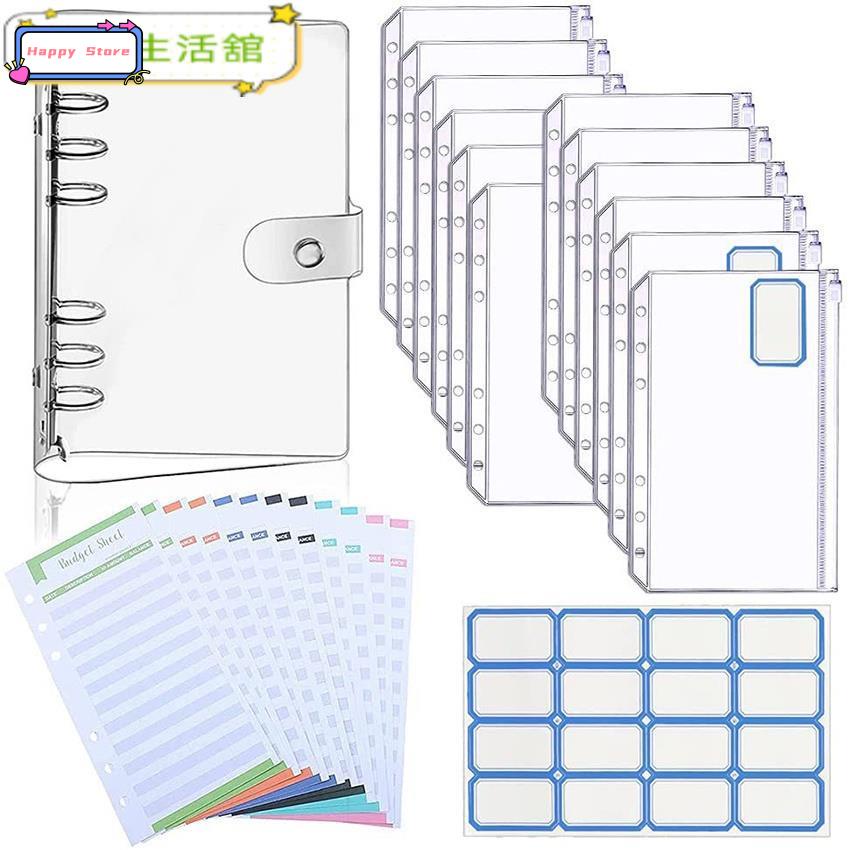 6 Ring Binder Notebook Cover Loose Leaf A6 PVC Transparent Z