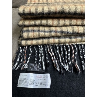 即將完售 DAKS經典格紋精品圍巾羊毛布料日本製古著