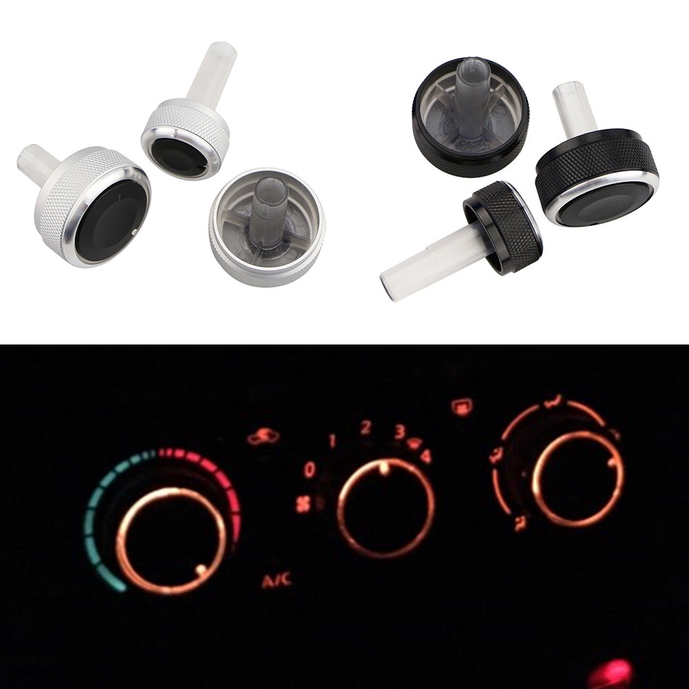 3 件裝鋁合金空調旋鈕 AC 旋鈕熱控制按鈕適用於大眾大眾帕薩特 B5 GOLF 4 MK4 Bora 汽車配件