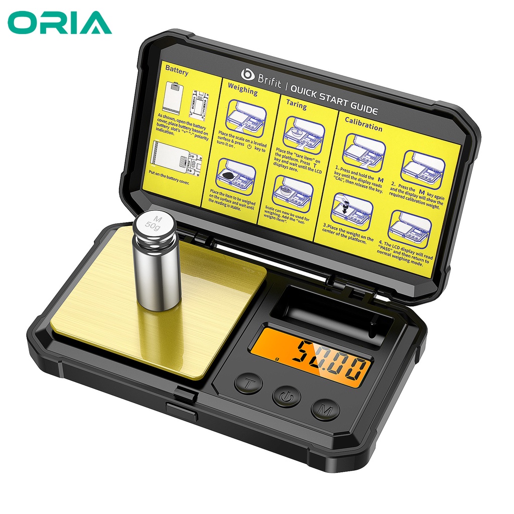 Oria 200g/0.01g珠寶秤高精度數字克電子秤