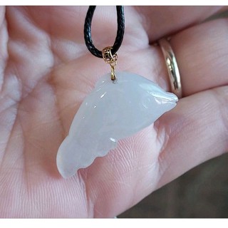 天然緬甸純白色冰種翡翠18k金白海豚吊墜！
