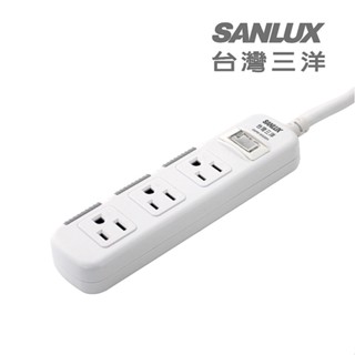 sanlux台灣三洋 防塵蓋轉接 延長電源線 3孔3座1切1.8m (sypw-w331da)