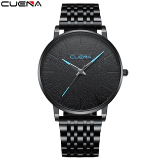 Cuena 男士手錶簡約設計商務時尚運動模擬石英不銹鋼防水 6030