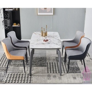 【X+Y時尚精品傢俱】現代餐桌椅系列-摩根 4.3尺岩板餐桌.諾亞 布面餐椅(台南市區免運)