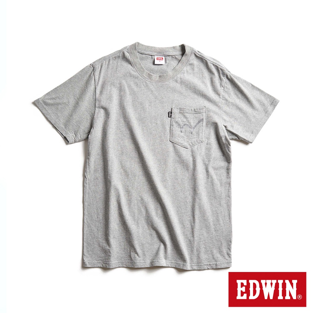 EDWIN EDGE 口袋短袖T恤(麻灰色)-男款