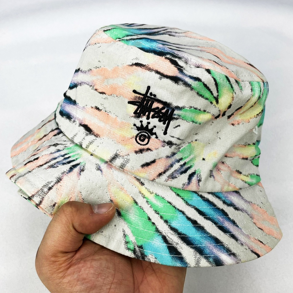 [全新品] Stussy 美國加州斯圖西 滿版彩色散尾葵帆布漁夫帽 頭圍55-60(cm)