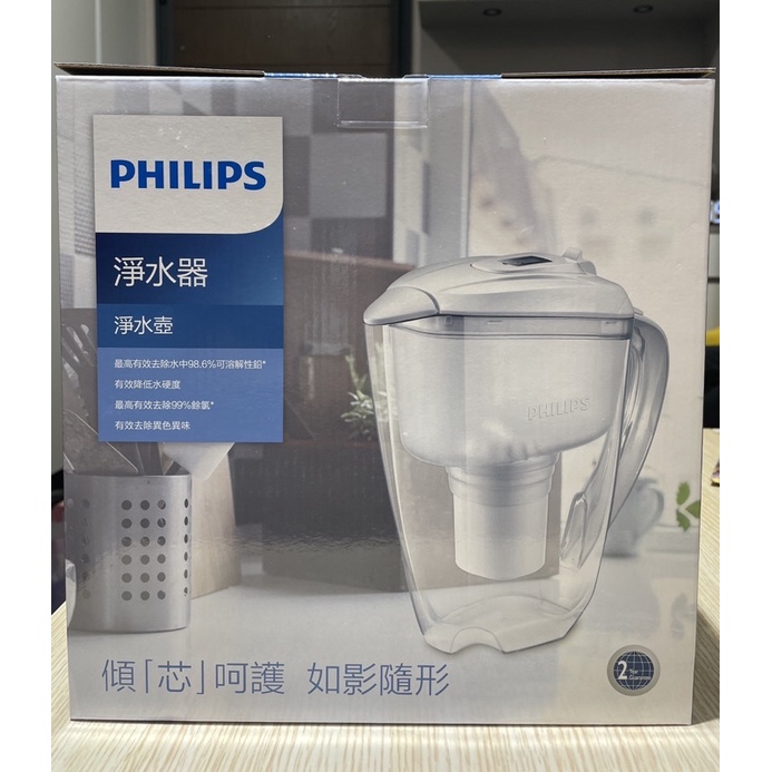 【Philips 飛利浦】AWP2920［白］/AWP2921［藍］超濾帶計時器3L濾水壺 +AWP201*1