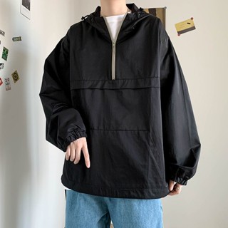 附發票【2024新款 高品質】半拉鏈夾克男工裝機能風連帽衛衣港風潮牌潮流帥氣運動夾克外套潮男必備