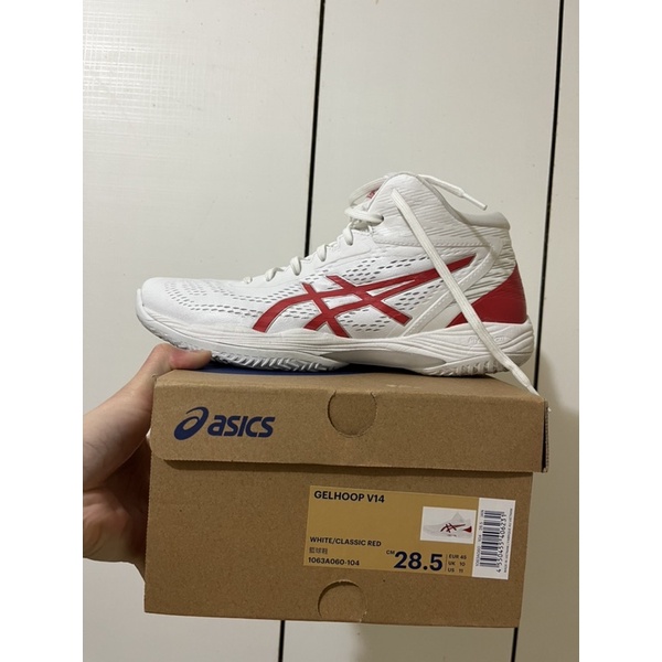 亞瑟士 Asics Gelhoop V14 白紅  灌籃高手 三井壽 28.5cm  九成五新