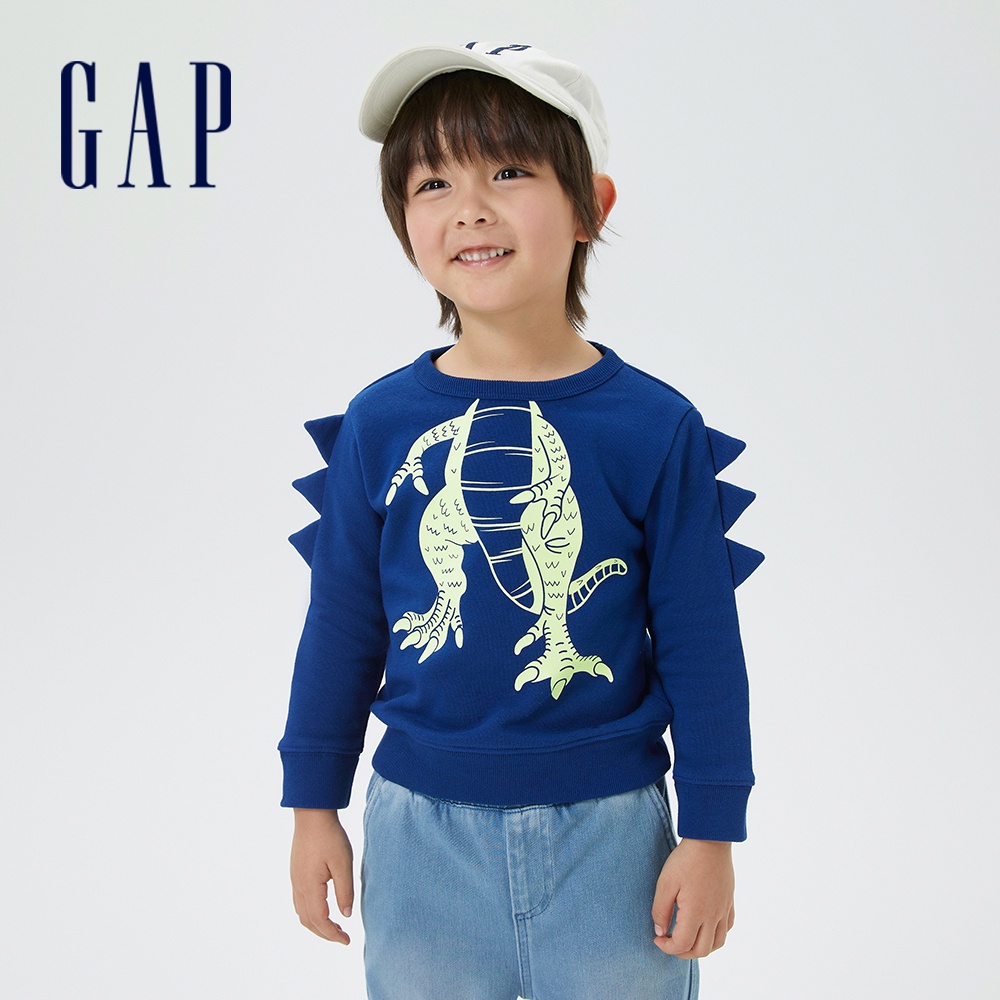 Gap 男幼童裝 趣味運動大學T-藏藍色(596128)