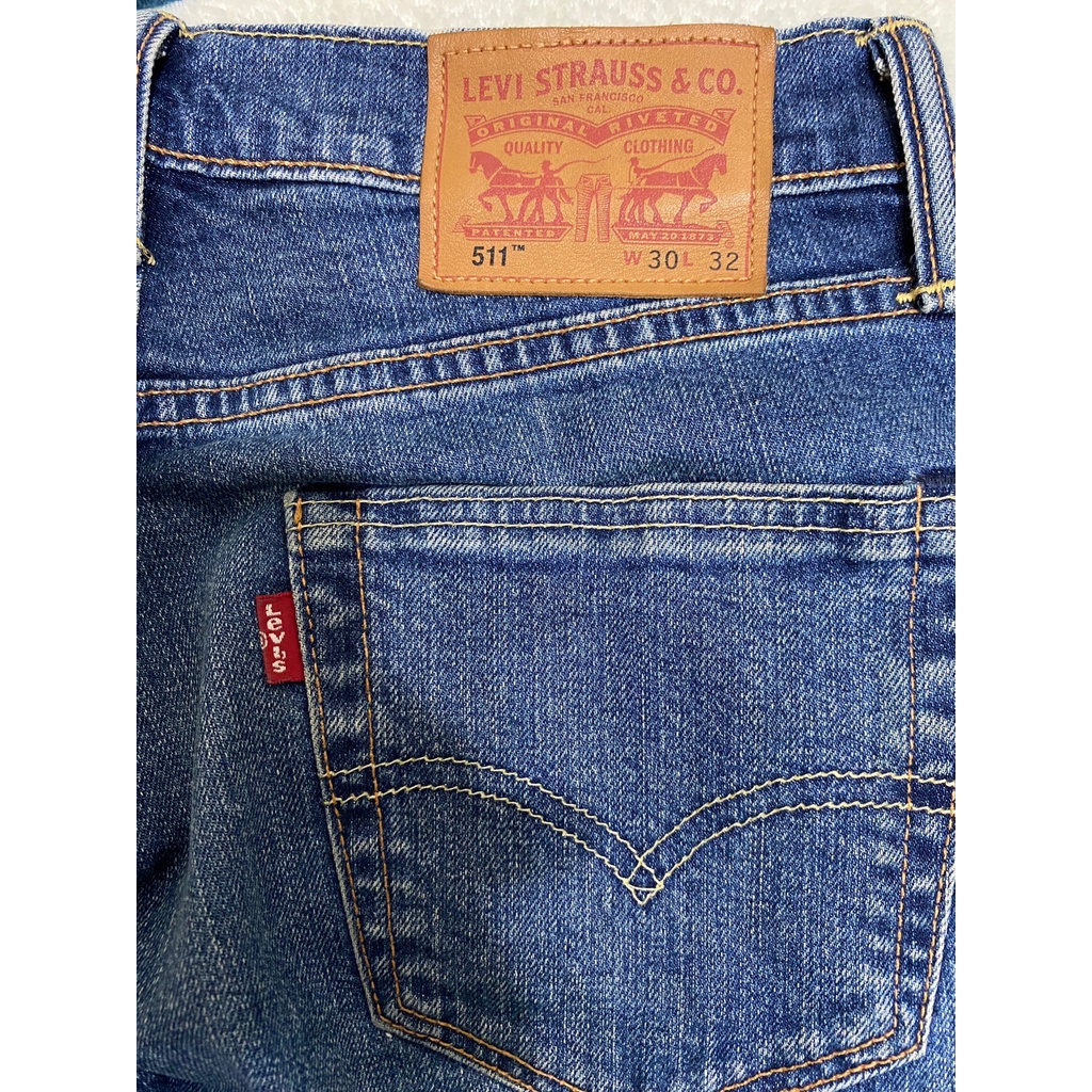 近全新正品Levis 511(W30)藍系仿舊刷紋彈性牛仔褲