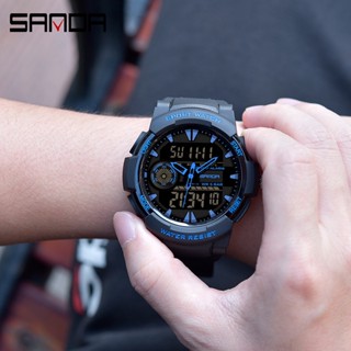 附發票【專櫃正品 禮盒裝】SANDA品牌2024新款男士手錶防水軍事風運動潮流夜光數字男士腕錶 進口機芯非機械錶生日禮物