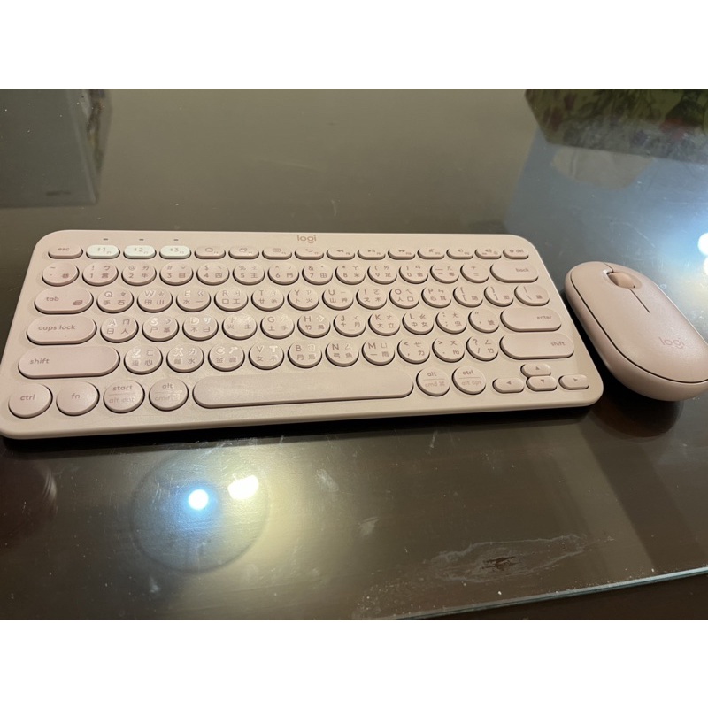 羅技粉紅色無線鍵盤K380滑鼠M350