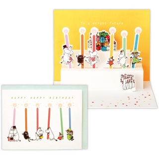 (現貨)日本 嚕嚕米 吹蠟燭 生日蛋糕 彩虹蠟燭 立體生日賀卡 立體生日卡片 生日卡片 造型卡片 卡片 小布點 阿金