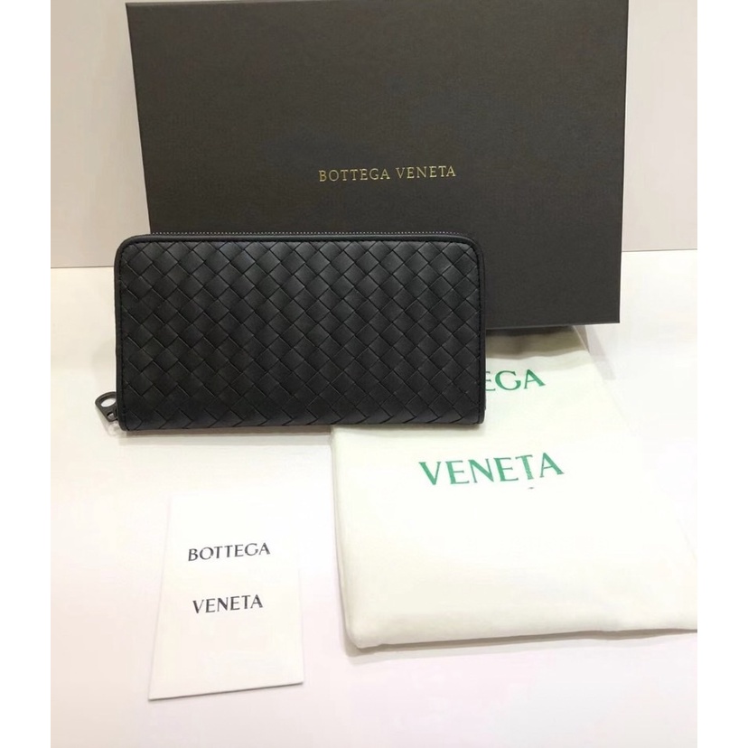 ♚KK SHOP♚ Bottega Veneta BV ㄇ型拉鍊長夾 黑色 510643 V4601 黑色