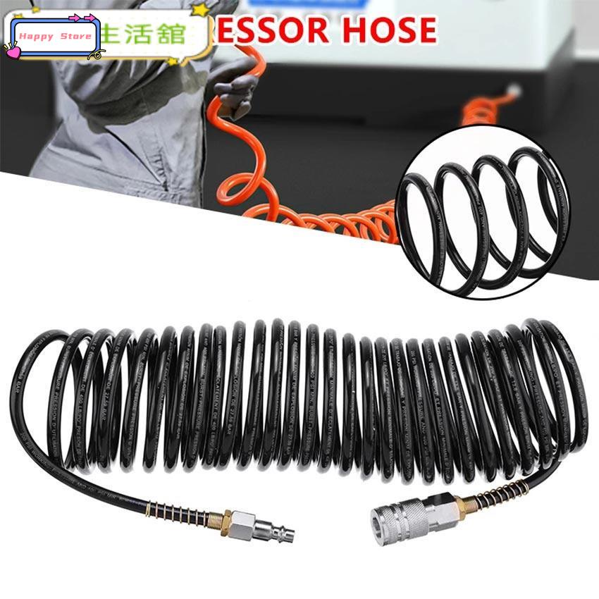 25Ft Air Hose 200 PSI Fittings Recoil Pneumatic Airline Comp