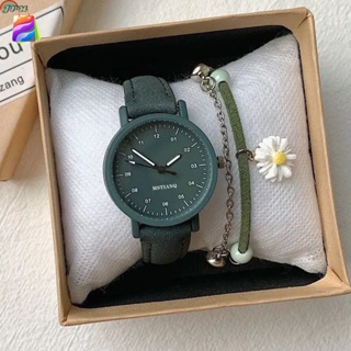 女式韓版古董森系風格古董時尚手錶配皮革錶帶 JP4 CRD