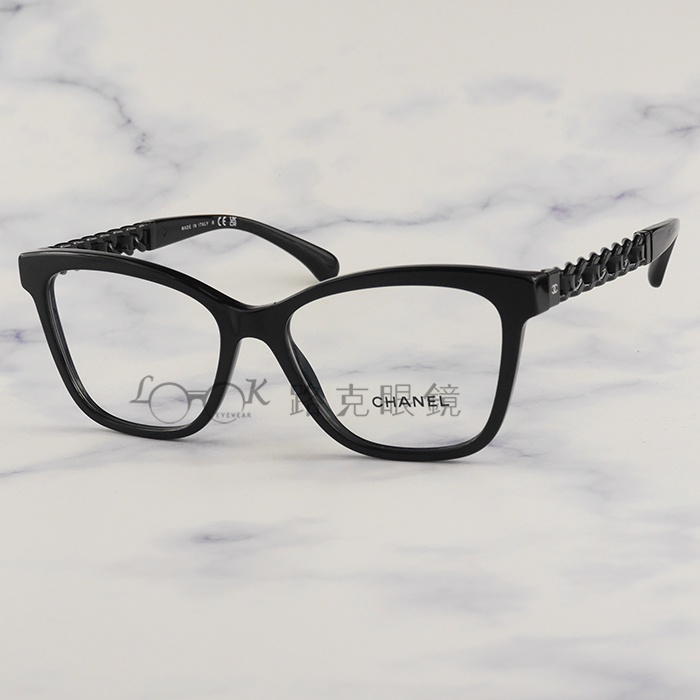 【LOOK路克眼鏡】Chanel 香奈兒 光學眼鏡 黑色 鏈條式樣鏡腳 CH3429Q 888