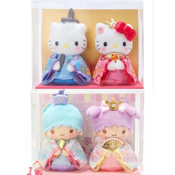 阿猴達可達 日本限定 Sanrio三麗鷗 KT貓 雙子星 經典和服 絨毛娃娃 玩偶 擺飾 毛絨娃娃 娃娃節 全新盒裝