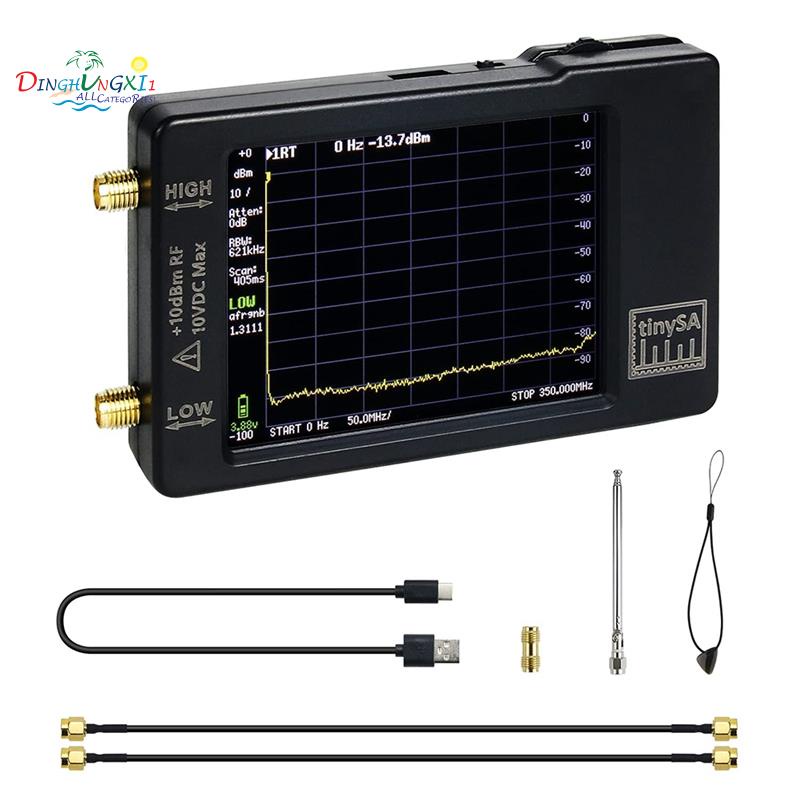 Tinysa 頻譜分析儀,手持式射頻頻譜分析儀 2.8 英寸顯示屏內置電池,ESD 保護功能