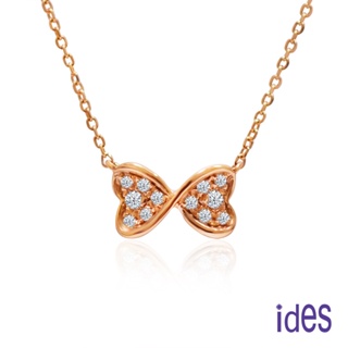 ides愛蒂思鑽石 日系輕珠寶14K玫瑰金系列鑽石項鍊鎖骨鍊/愛無限
