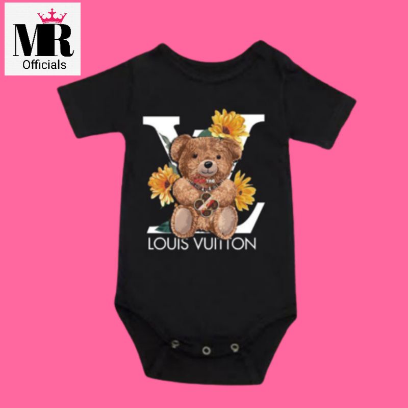 Hitam KATUN 嬰兒毛衣品牌泰迪熊 LV DISTRO T 恤嬰兒衣服年齡 0 12 個月至 1 歲嬰兒兒童新生
