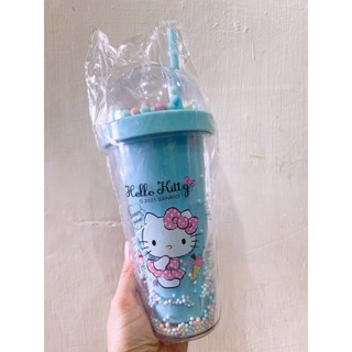 正版三麗鷗/kitty吸管杯/kitty飲料杯/隨手杯飲料杯/雙層水杯/kitty馬卡龍水杯（全新無盒）