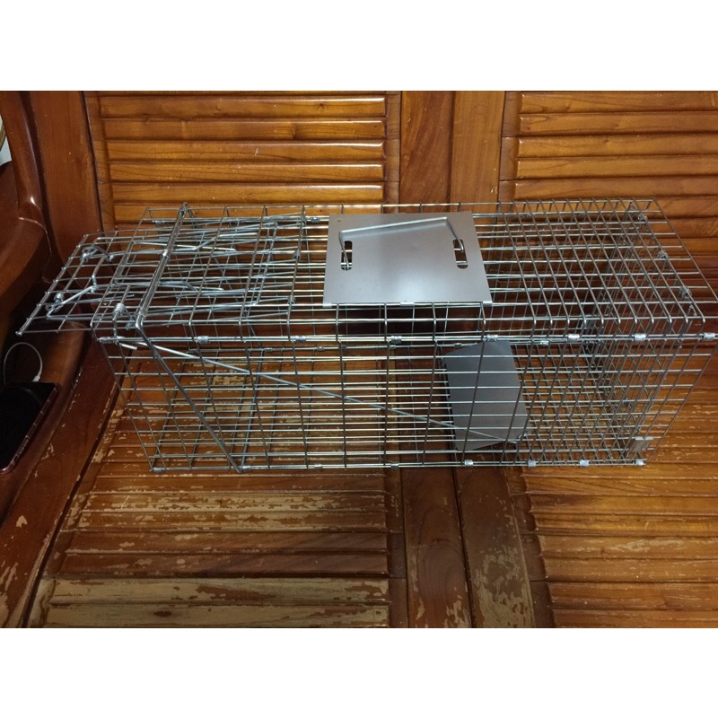 贈：不銹鋼餐盤，L 中號 折疊式 TNR 誘捕籠66/25/27（公分）捕貓籠