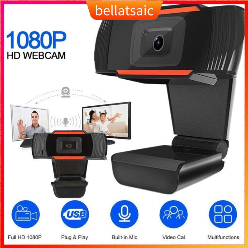 HD 1080P Webcam USB Web Cam Rotatable Computer Camera with M