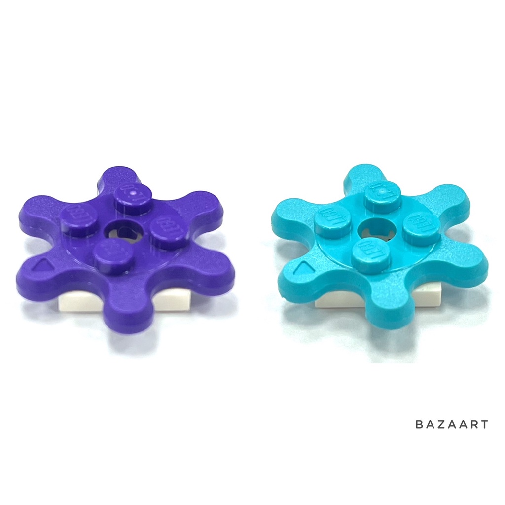 二手樂高 LEGO 轉盤 齒輪 花瓣 紫色 中等天藍色 27448 35442