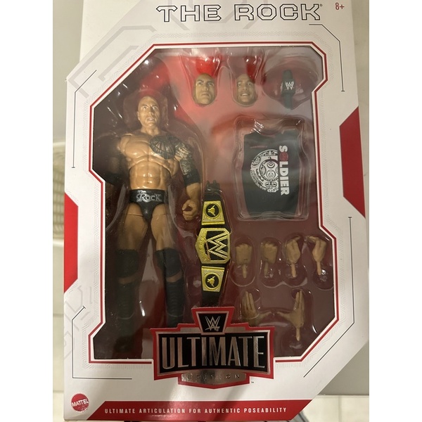 （全新）WWE 摔角人偶 Ultimate Edition 光頭刺青版 The Rock