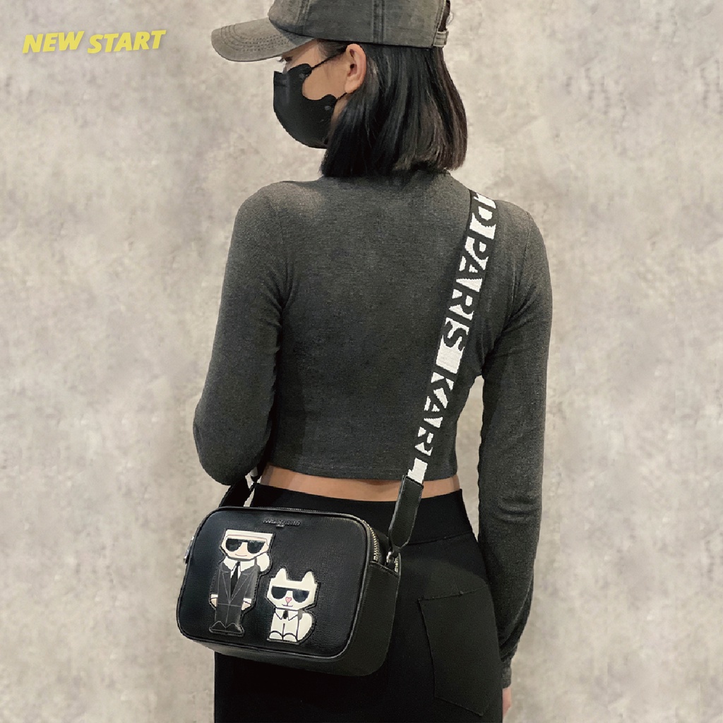 【New START精品服飾-員林】Karl Lagerfeld 老佛爺 卡爾 貓咪 雙層 相機包 側背包 斜背包 方包