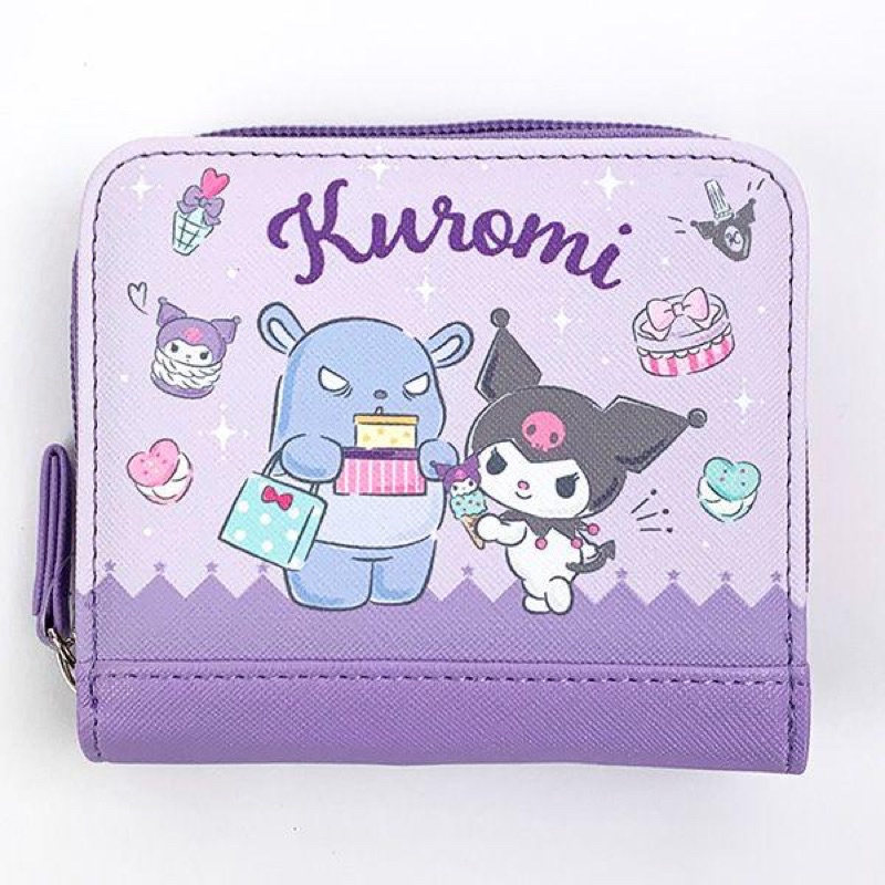 日本 2022 Sanrio 三麗鷗 Kuromi 酷洛米 庫洛米 女用錢包 短夾 二折短夾 皮夾 短夾零錢包 証件夾