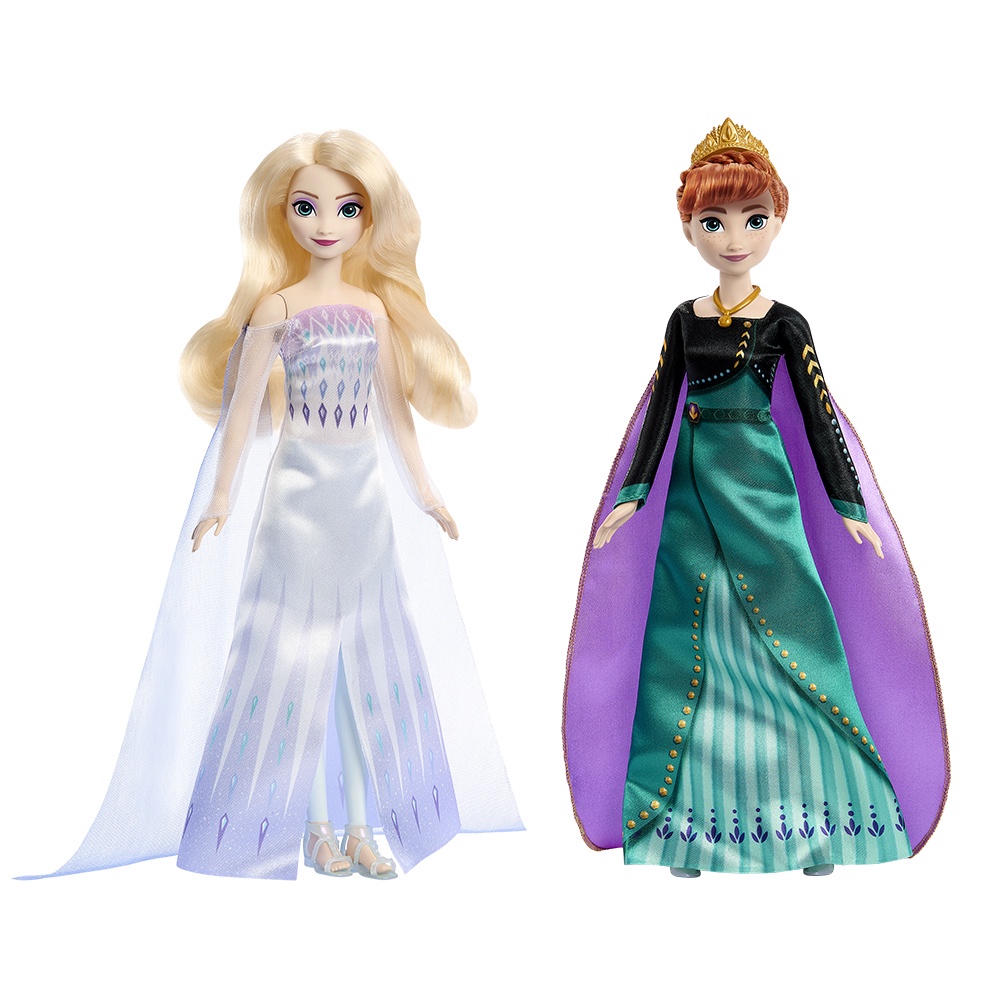 MATTEL 迪士尼冰雪奇緣-艾莎女王與安娜女王組 娃娃 正版 美泰兒