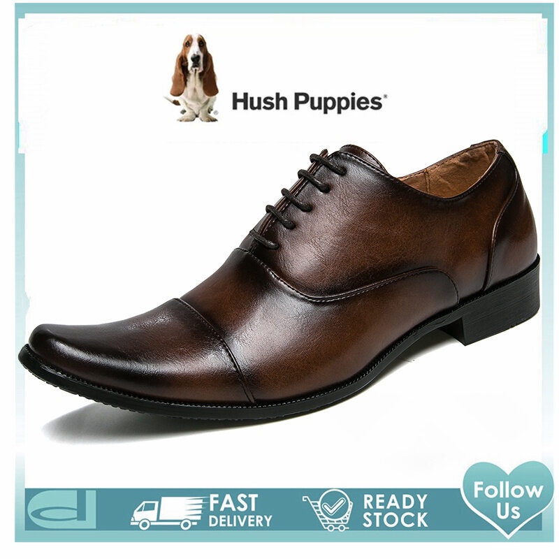 Hush Puppies皮鞋男士正裝鞋婚鞋男士正裝鞋韓版皮鞋辦公鞋男士皮鞋
