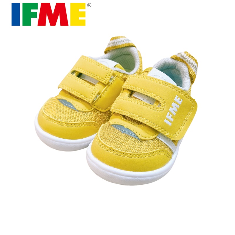 [現貨]IFME (適合腳長11~14公分) 亮黃 男寶寶鞋 日本機能鞋 跑步鞋 足弓鞋墊 小童運動鞋