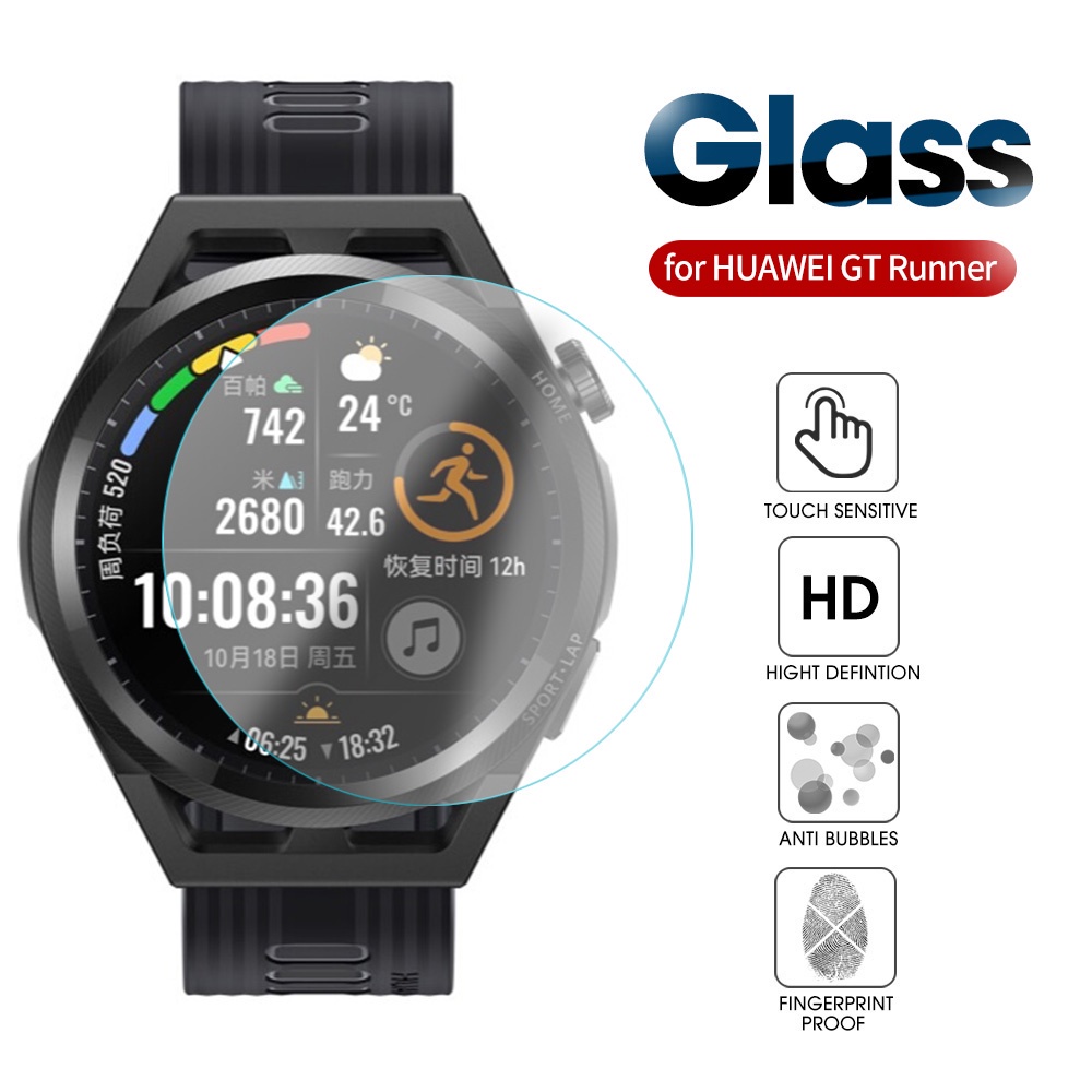 適用於 Huawei Watch GT Runner, Premium 9H 硬度鋼化玻璃膜, 高清透明防爆屏幕保護膜